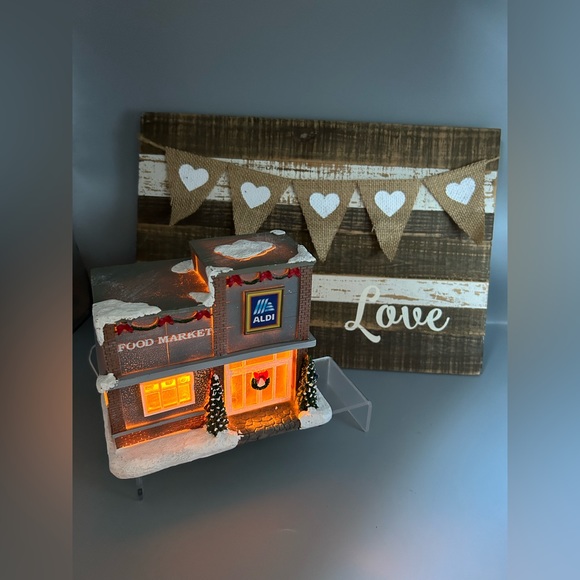 Holiday Aldi Grocery Store Christmas Village House 222 Lights Up New